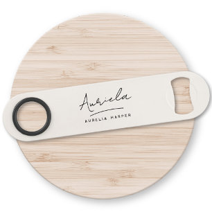 Monogram Neutral Modern Stylish Minimalist Ivory