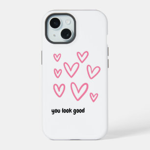 Monogram Neutral Modern You Look Good Today iPhone 15 Case