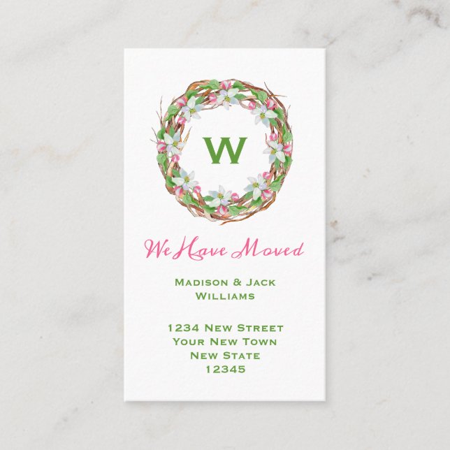 Monogram New Address | Moving Announcement (Front)