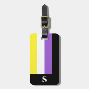 Monogram Nonbinary Pride Flag Luggage Tag