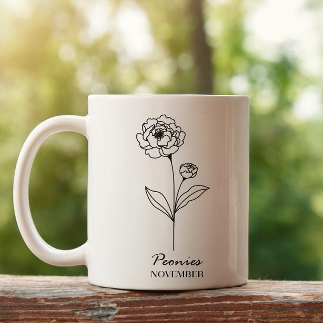 Monogram November Birth Month Flower Coffee Mug (Creator Uploaded)