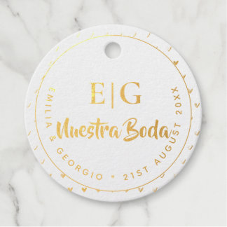 Monogram Nuestra Boda Spanish Wedding Gift Favour Tags