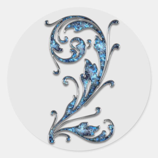 monogram number 2 stickers (Front)