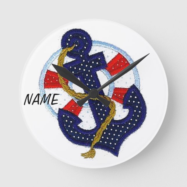 MONOGRAM NURSERY "Sailor" Wall Clock (Front)