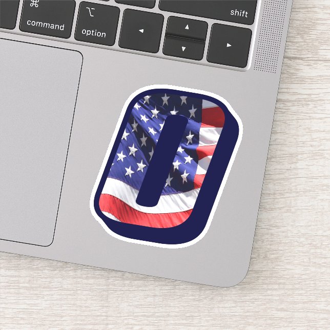 Monogram O American Flag Letter O Initial USA (Detail)