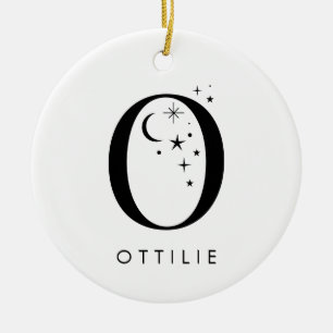 Monogram O Celestial Name  Ceramic Tree Decoration