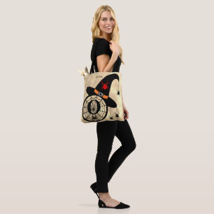Monogram O Cloudy Witch Spiders Name All-Over Tote Bag