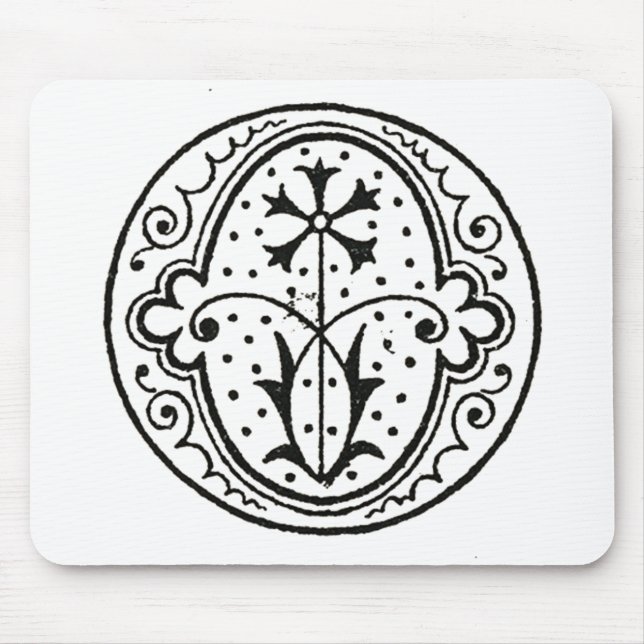 Monogram O, Letter O, Alphabet O, Black and White Mouse Pad (Front)
