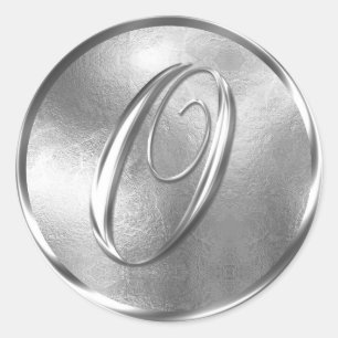 Monogram O NONMETALLIC Silver Envelope Seal