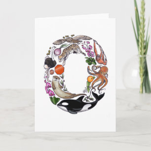 Monogram "O" note card