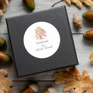 Monogram Oak Tree Handmade by Rectangular Sticker