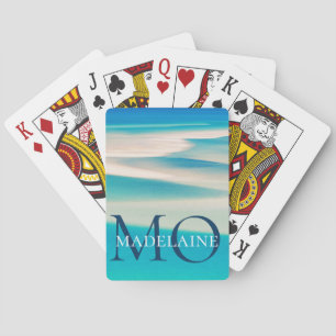  Monogram Ocean Beach Blue Personal  Playing Cards