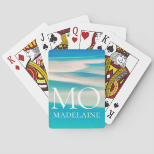  Monogram Ocean Beach White Blue Personal  Playing Cards