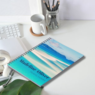 Monogram Ocean Blue Sea Beach Personal Notebook