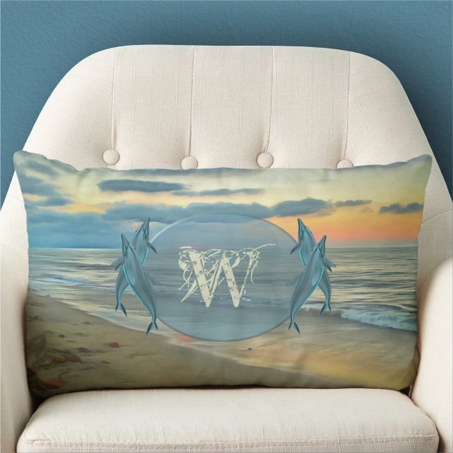 Monogram Ocean Sunset 0735 Lumbar Cushion (Creator Uploaded)