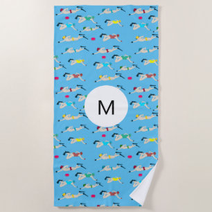 Monogram Octopush Beach Towel
