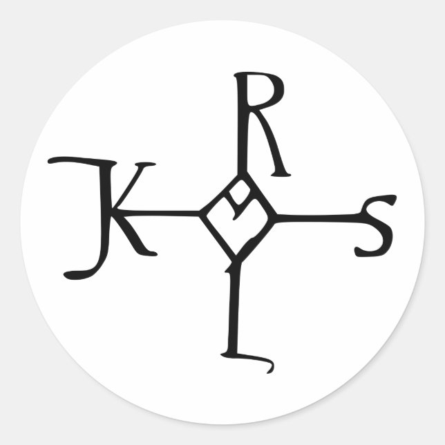 Monogram of Charlemagne Classic Round Sticker (Front)
