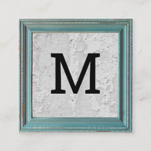 Monogram Old Weathered Frame Textured Wall Square Business Card