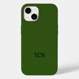 Monogram Olive Green Minimalist Modern iPhone 14 Case