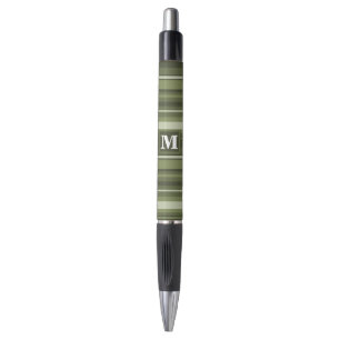 Monogram olive green stripes