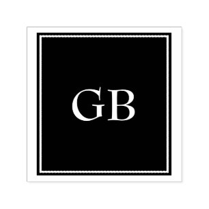 Monogram On Black Background Self-inking Stamp