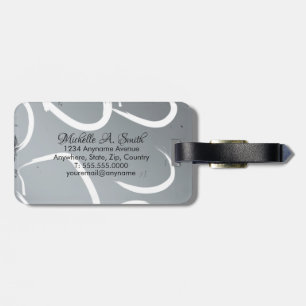 Monogram on Black on Silver ground w/White Circles Luggage Tag