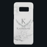 Monogram on Elegant Marble with Silver Wreath Case-Mate Samsung Galaxy S8 Case<br><div class="desc">Monogram on Elegant Marble with Silver Wreath Samsung Galaxy Case
Luxury,  style,  and protection - what more could you want? Customise with your own initial and name for a truly unique phone case.</div>