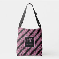 Monogram On Fractal Pink And Black 