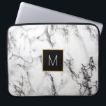 monogram on marble laptop sleeve<br><div class="desc">monogram on marble</div>