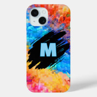 Monogram on Rainbow Abstract Background