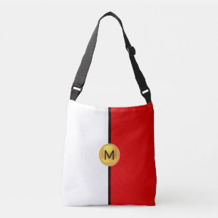 Monogram on Red and White Crossbody Bag