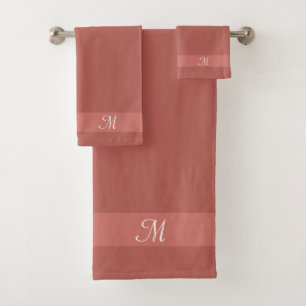 Monogram on Redwood City Shades Minimalist Bath Towel Set