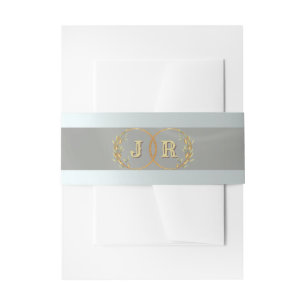 Monogram on Ribbon - Sage Invitation Belly Band