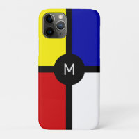 Monogram on Stylish Mondrian Inspired Art