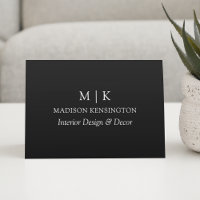 Monogram or Add Logo Business Black Folded