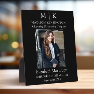 Monogram or Add Logo Business Employee Award Desk Plaque
