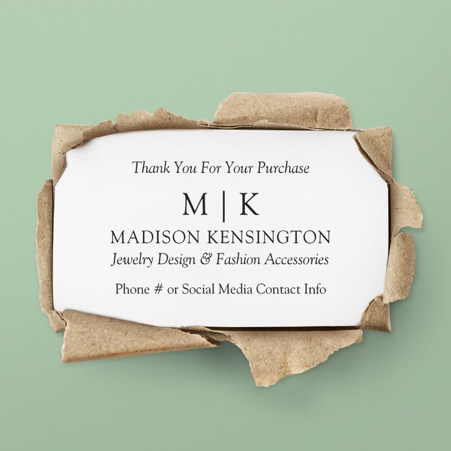 Monogram or Add Logo Business Mailing Insert Card (Edit to Customize text, colors and more)