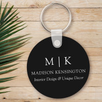 Monogram or Add Logo Business Round Black