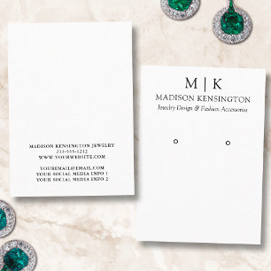 Monogram or Add Logo Earring Display Card