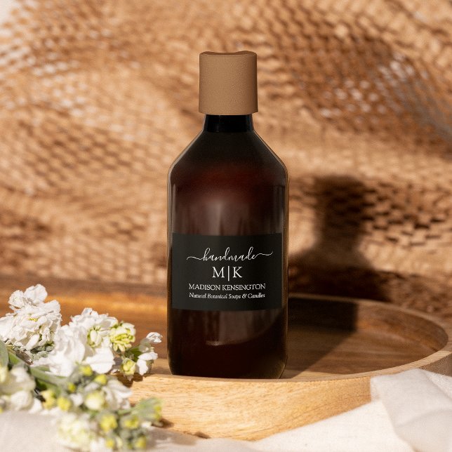 Monogram or Add Logo Handmade Business Label (Edit to Customize text, colors and more)