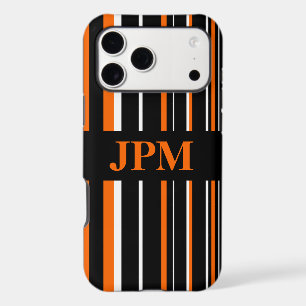 Monogram Orange, Black Barcode Stripe