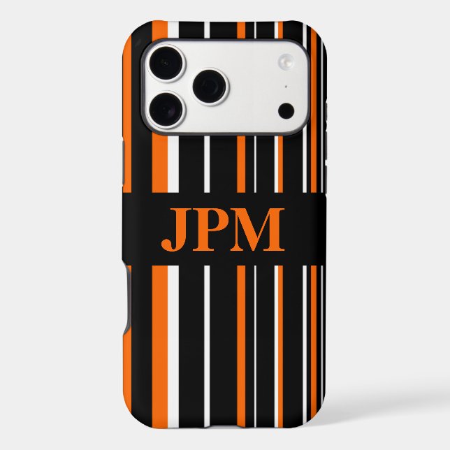 Monogram Orange, Black Barcode Stripe (Back)