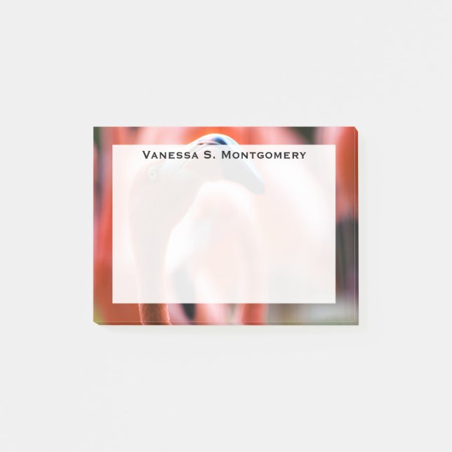 Monogram Orange Flamingo Wading Bird Post-it Notes (Front)