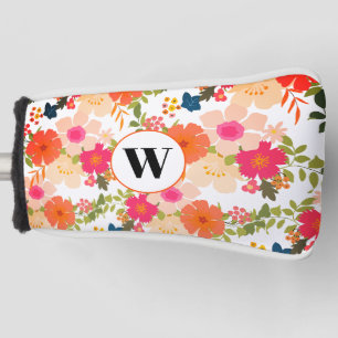 Monogram Orange Floral Golf Head Cover