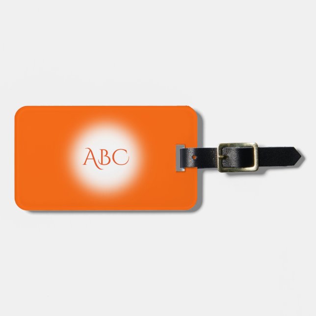 Monogram Orange Luggage Tag (Front Horizontal)