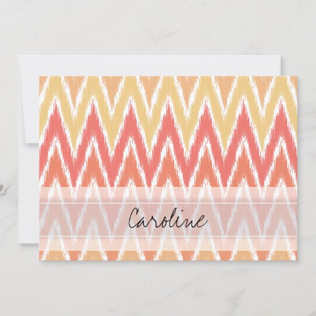 Monogram Orange Ombre Ikat Chevron Zig Zag Pattern (Front)