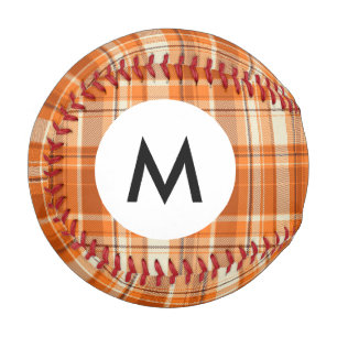 Monogram Orange plaid Baseball
