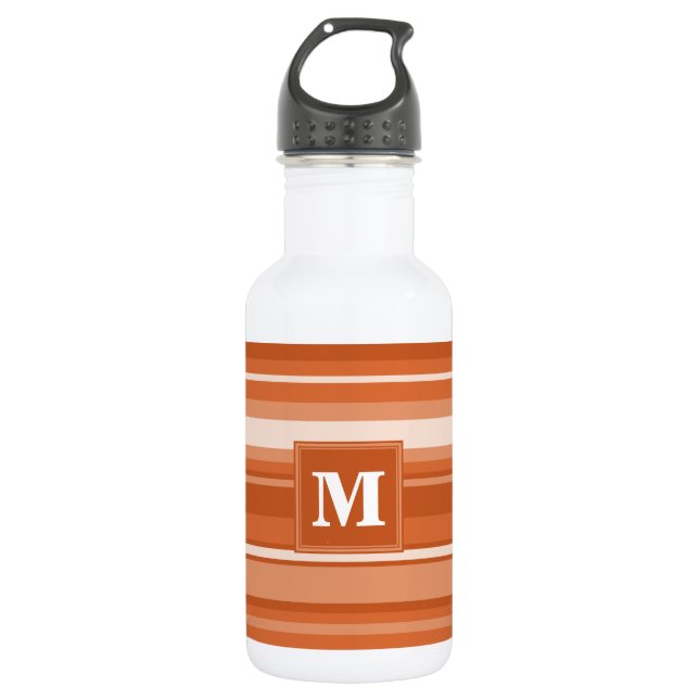 Monogram orange stripes 532 ml water bottle (Front)