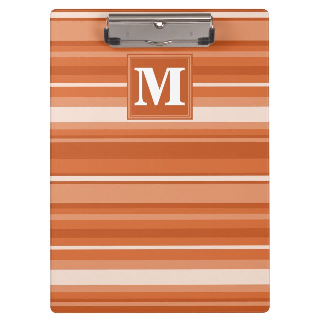 Monogram orange stripes clipboard (Front)