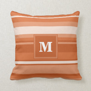 Monogram orange stripes cushion